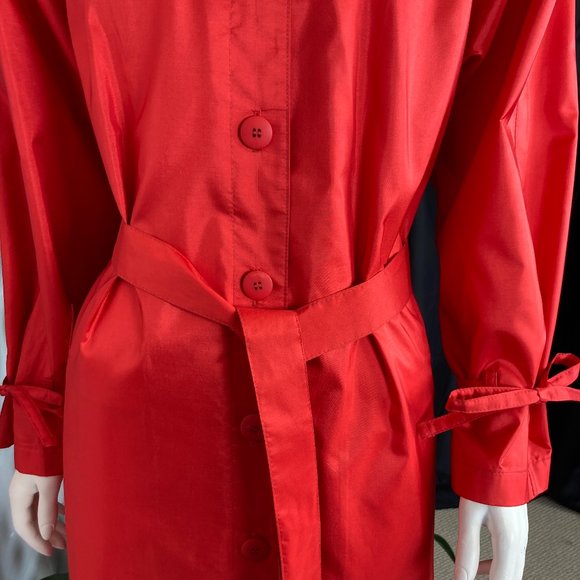 Cheerful Tangerine Hooded Raincoat Maxi - Picture 8 of 11